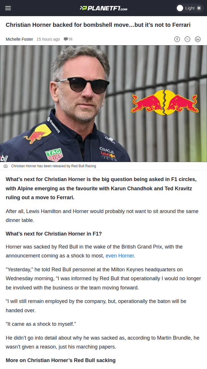 Horner to Alpine? Ferrari Door Slammed Shut