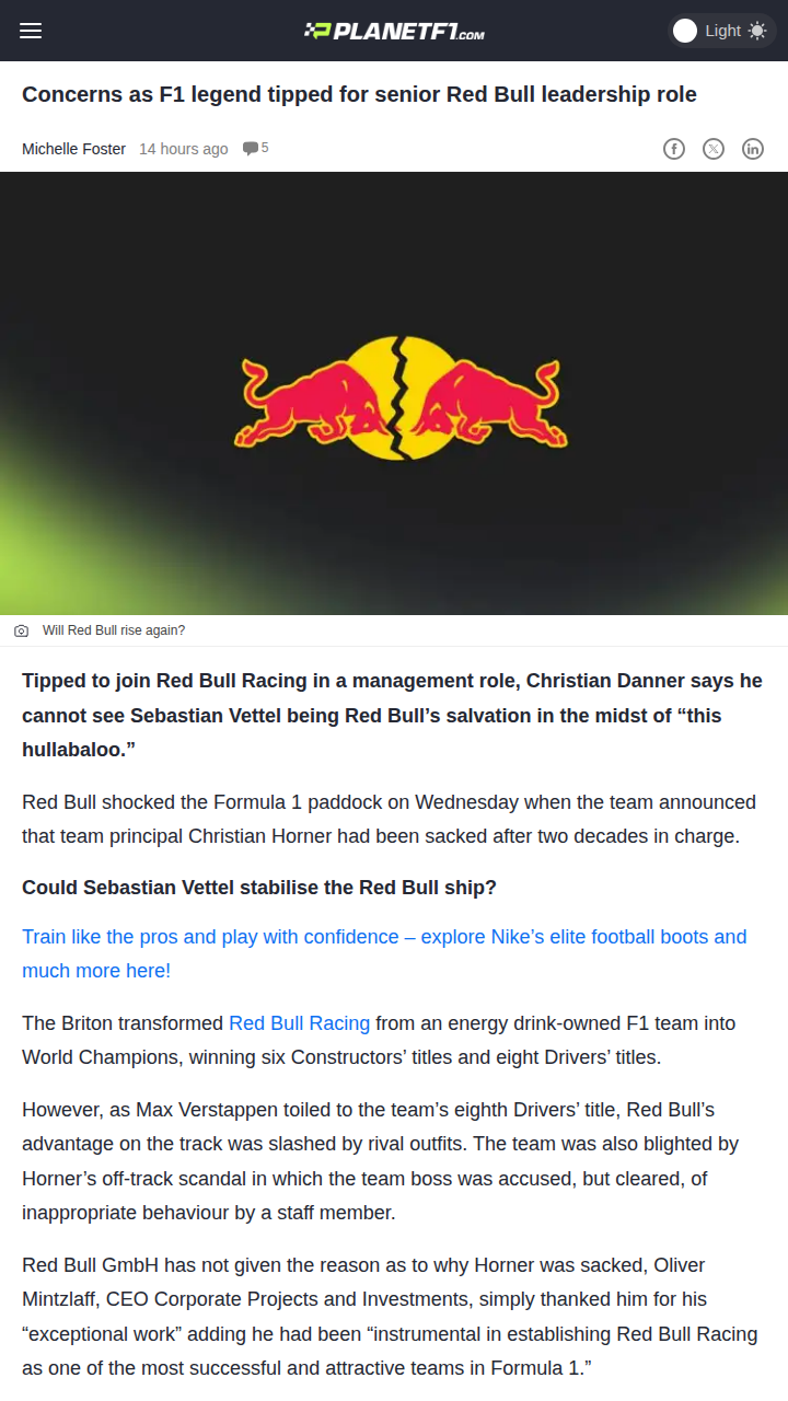 Could Seb Save Red Bull After Horner’s Exit?