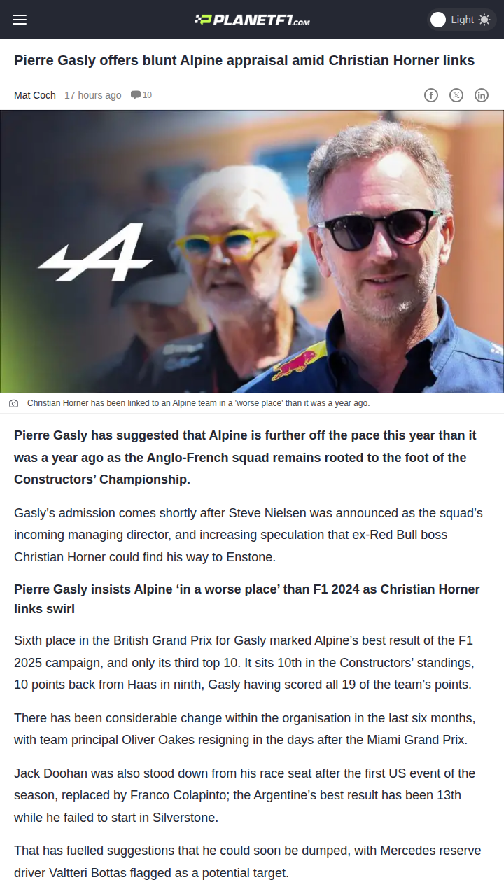 Gasly Calls Out Alpine’s Struggles