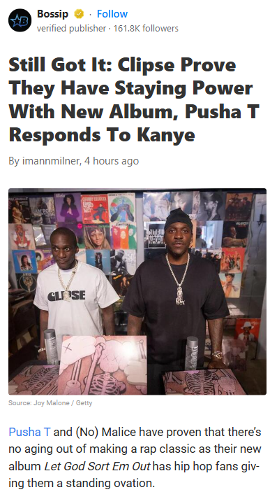 Pusha T Shades Kanye in Clipse Comeback 😳