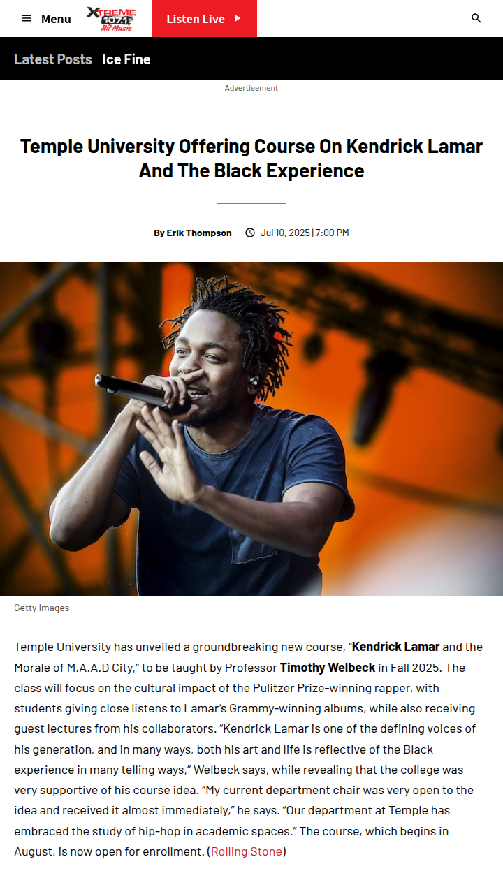 Kendrick Lamar Goes Ivy League? 🎓