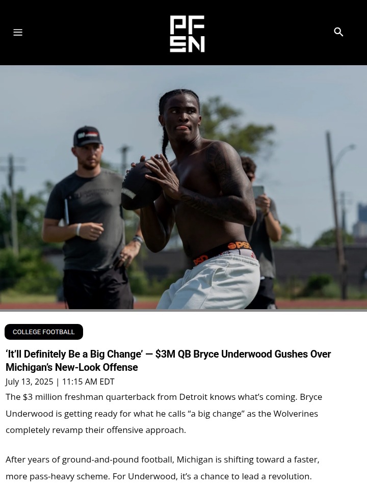 Bryce Underwood’s Big Leap: New Offense, New Era