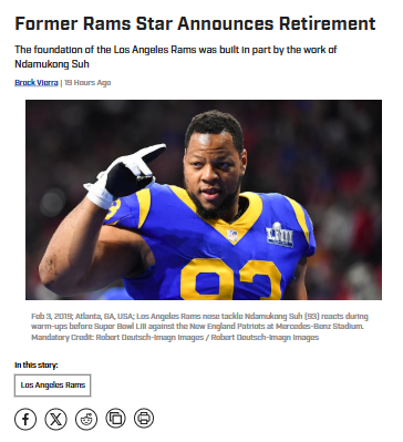 Suh Hangs Up the Cleats—End of an Era