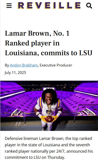 Bayou Beast Lamar Brown Picks LSU!