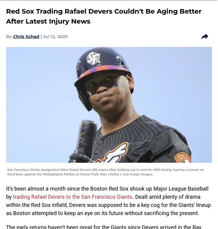 Did Boston Win the Devers Trade Already?