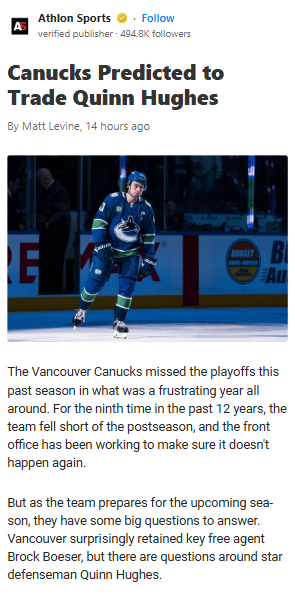 Could the Canucks Really Move Huggy Bear?