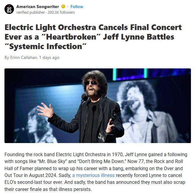 ELO’s Last Show Canceled 😢—What’s Next?
