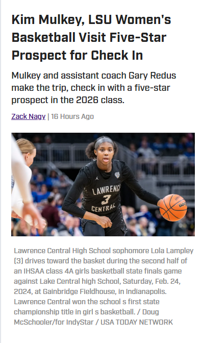 Mulkey Makes Power Move for Lola Lampley