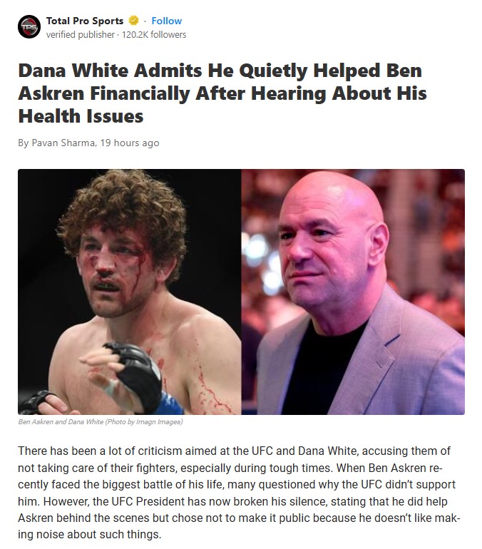 Dana White’s Silent Support for Funky