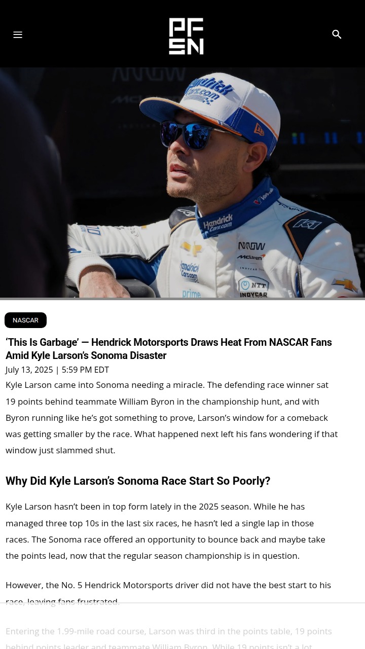 Larson’s Sonoma Slump: What’s Up With the No. 5?