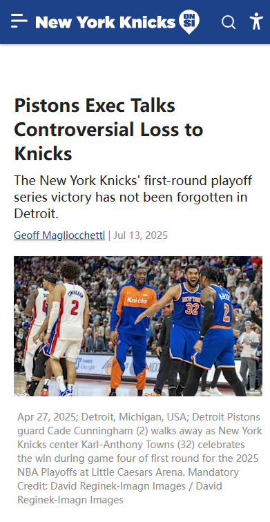 Did the Knicks Get Away With One vs. Detroit?