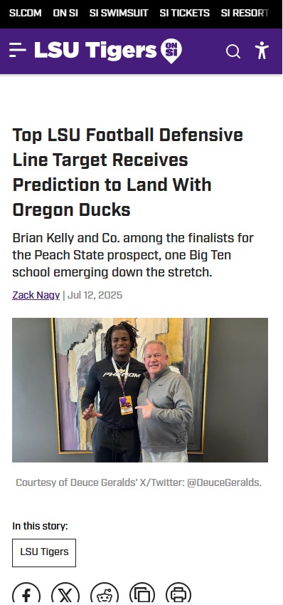 Is Deuce Geralds Duck-Bound Over LSU?