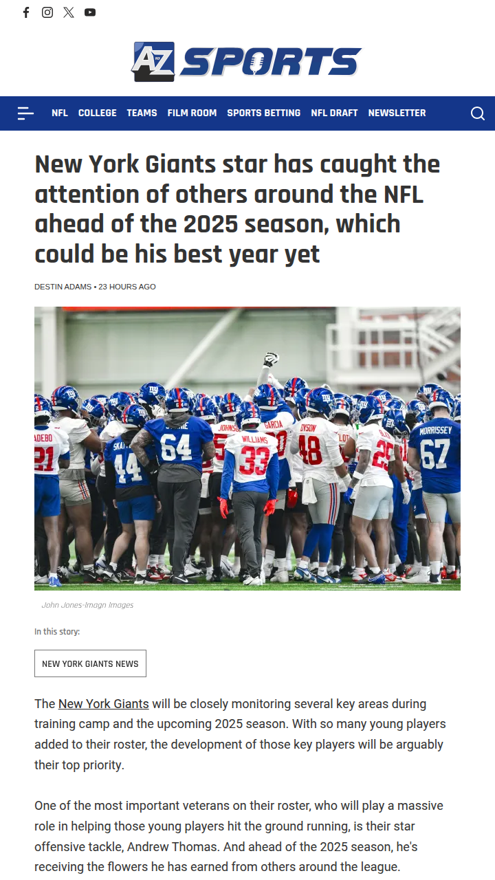 Andrew Thomas: Giants’ Silent Anchor Rising