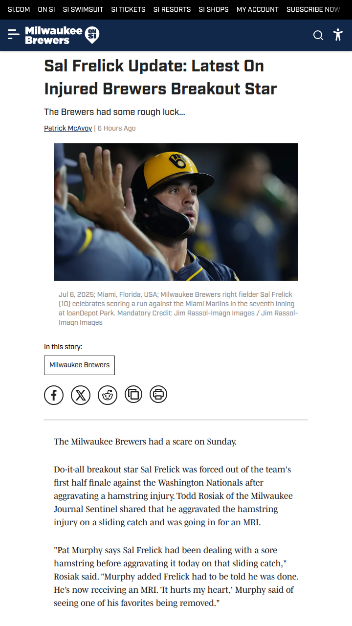Frelick’s Hammy Scare—How Worried Should Crew Fans Be?