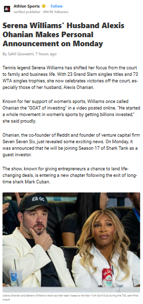 Alexis Ohanian Joins Shark Tank 🦈