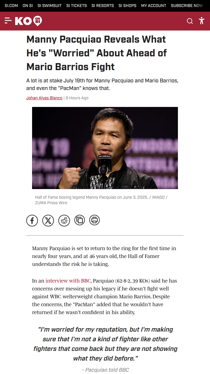 PacMan’s Legacy on the Line vs Barrios?
