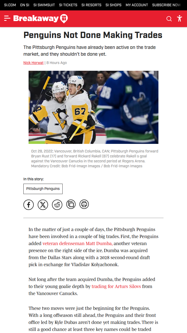 Penguins Trade Frenzy: Who’s Next Out?