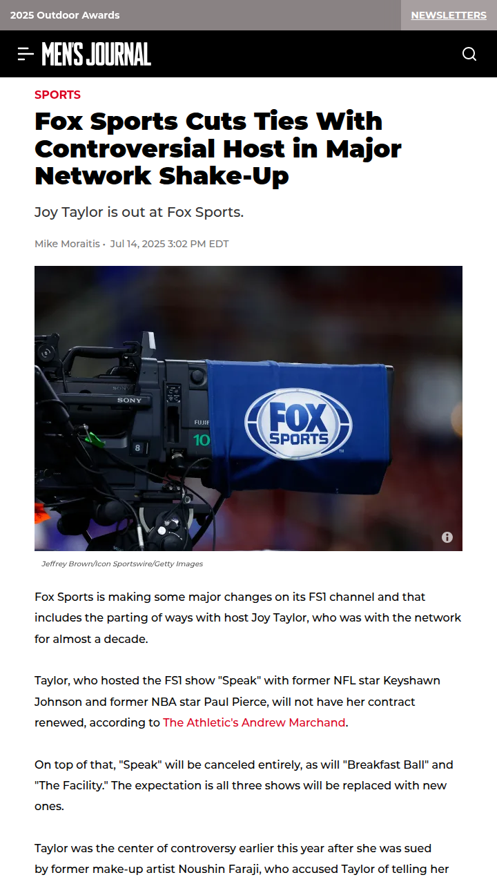 FS1 Shake-Up: Joy Taylor Era Ends