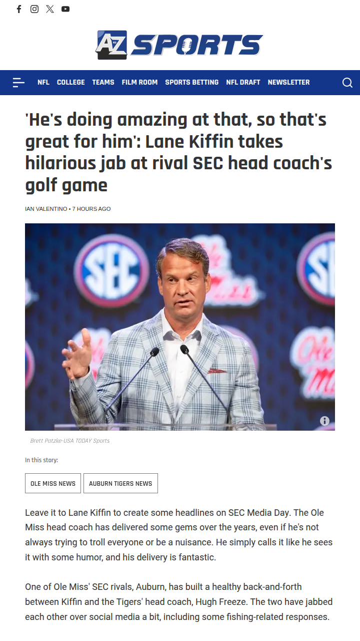 Kiffin Roasts Freeze’s Golf Game—Again!