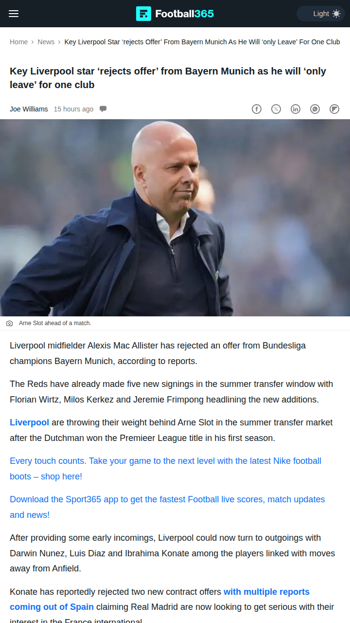 Mac Allister Snubs Bayern—Eyes Only Madrid?