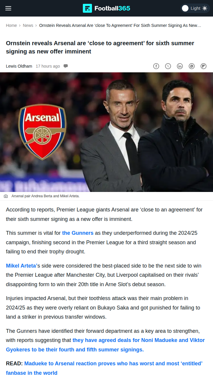 Gunners Closing In on Mosquera Deal!