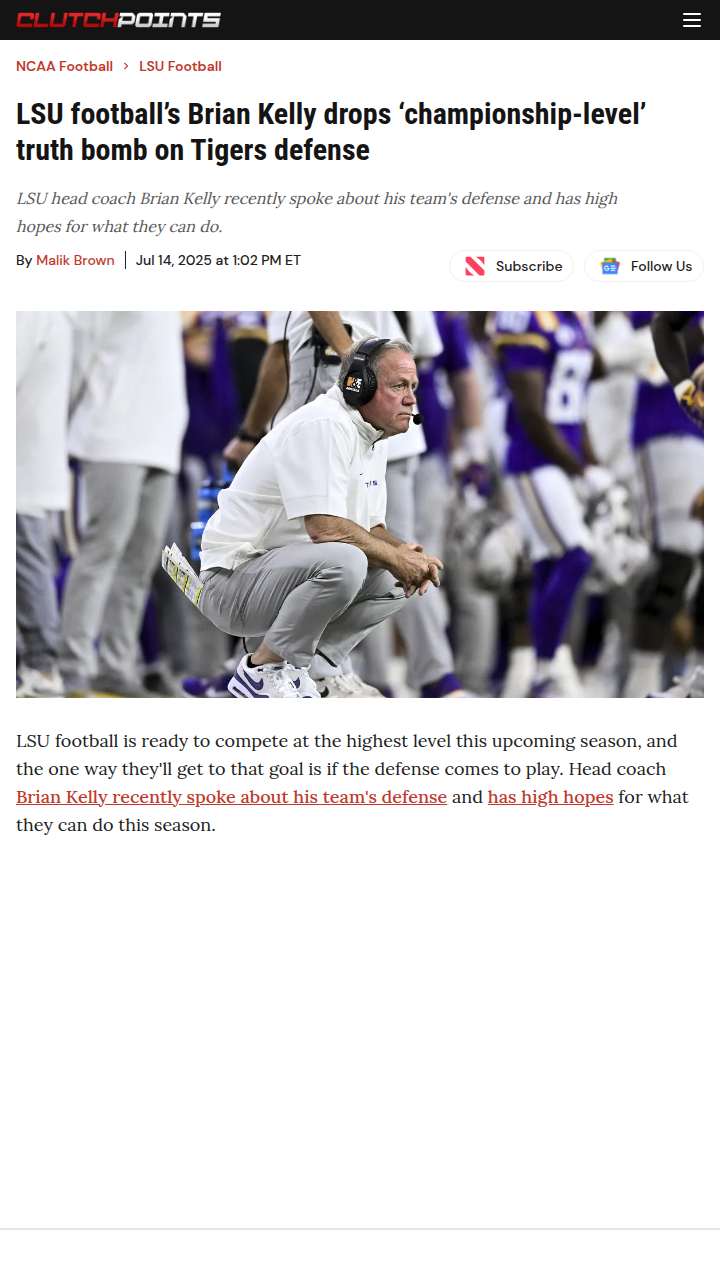 Kelly’s Bold Call: Can LSU D Silence Doubters?