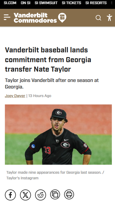 Vandy Snags Bulldog Ace Nate Taylor!