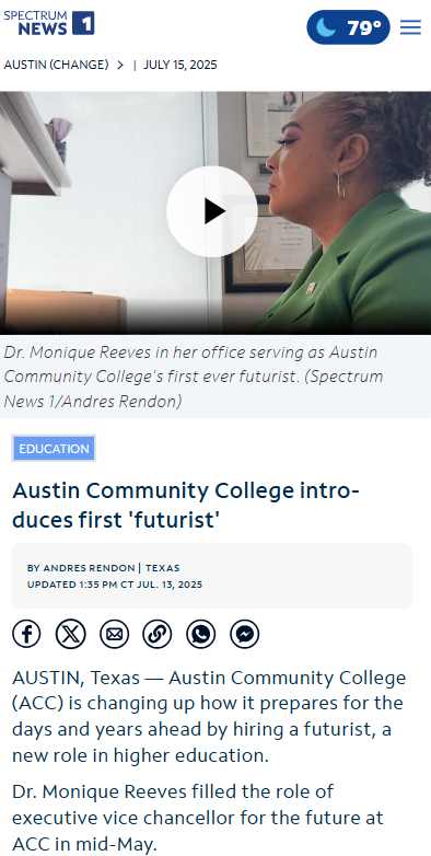 ACC Hires a Real-Life Futurist?!