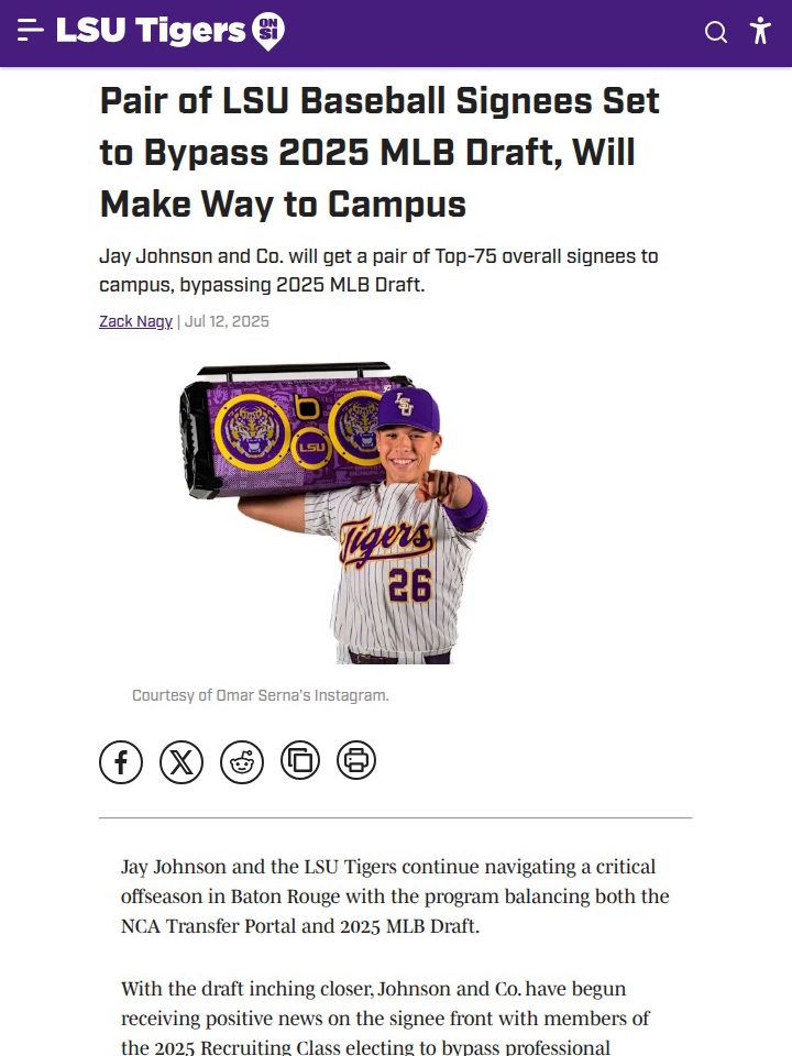 LSU Snags Top Recruits Over MLB Draft!