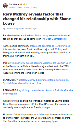 Rory & Lowry: From Rivals to Role Models