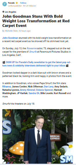John Goodman’s Jaw-Dropping Glow Up