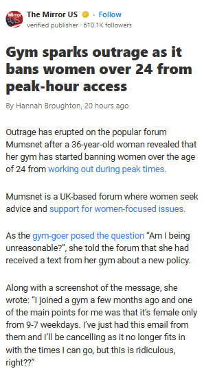 This Gym Just Banned Women Over 24?!
