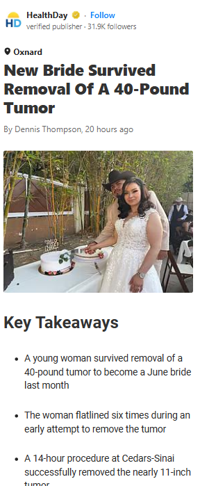 She Survived a 40-Pound Tumor—Then Got Married