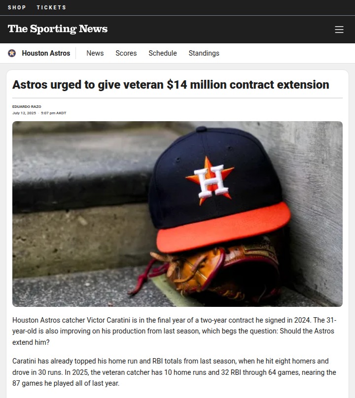 Should the Astros Lock Up Caratini?
