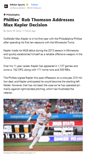 Kepler Benched Again—Is His Time Up in Philly?