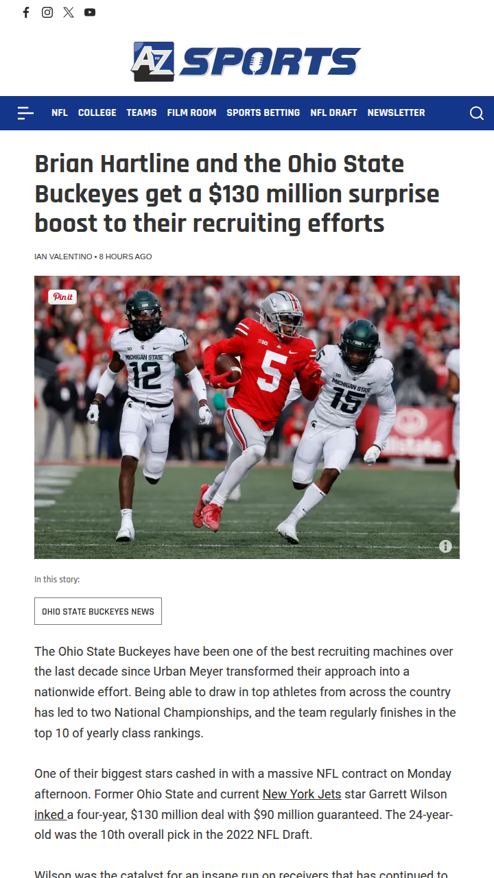 Buckeyes’ WR Factory Gets $130M Flex