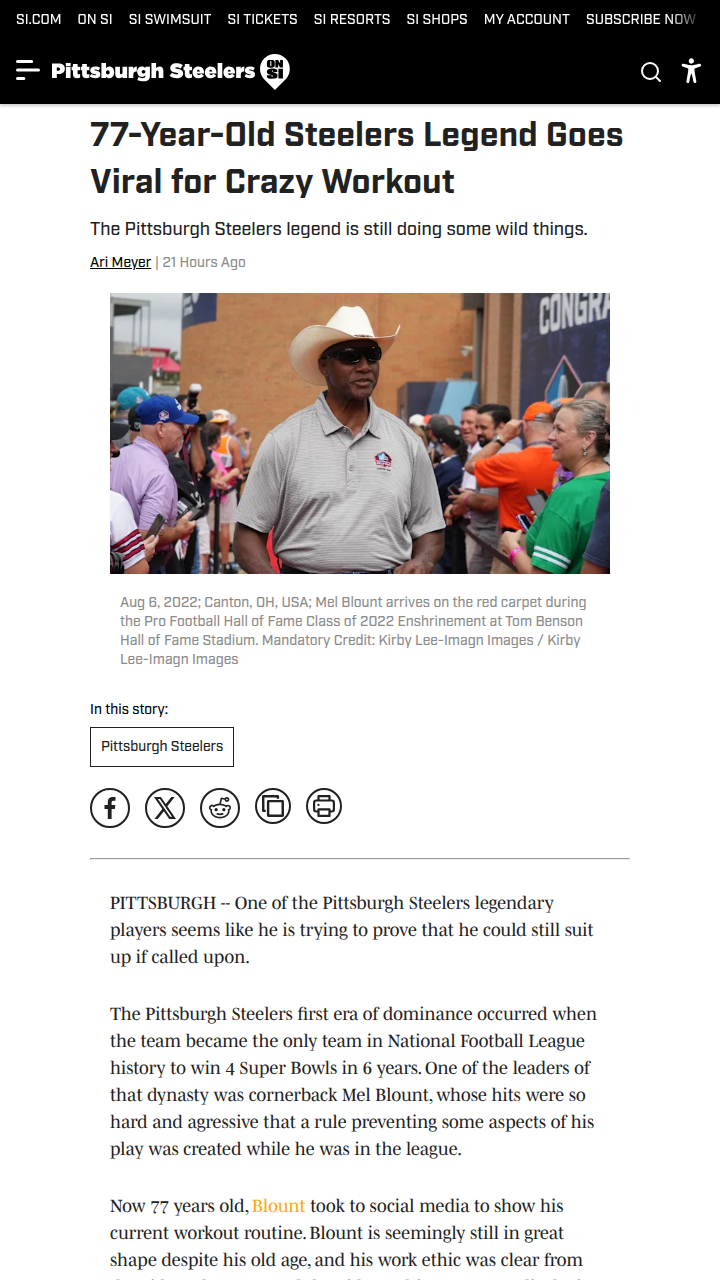 Mel Blount Still Brings the Heat at 77