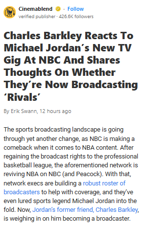 Barkley vs. MJ: New TV Rivalry? 🏀
