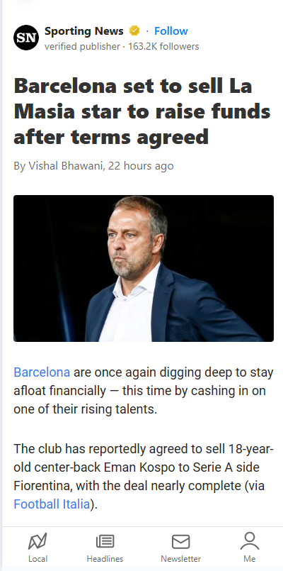 La Masia Gem Kospo Off to Fiorentina?