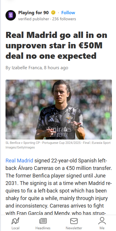 Carreras: Madrid’s €50M Gamble at Left-Back?