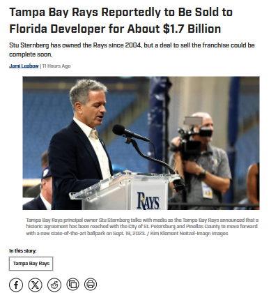 Rays Sold! What’s Next for Tampa Baseball?