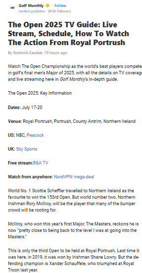 Rory vs. Scottie: Portrush Showdown Looms