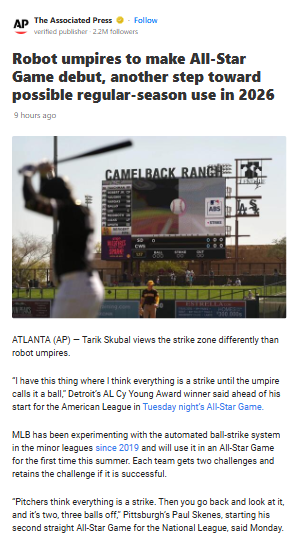 Robot Umpires: Fair Play or Tech Overreach?