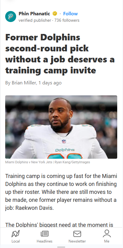 Should the Fins Bring Back Raekwon Davis?