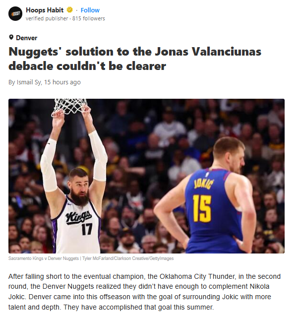 Time to Move On from the Valanciunas Saga?