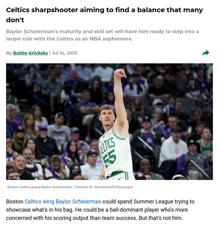 Scheierman’s Summer League Balancing Act