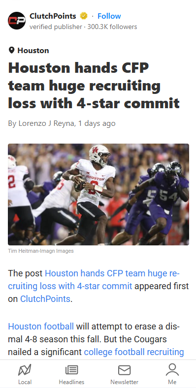 Cougars Snag 4-Star WR from Playoff Rival