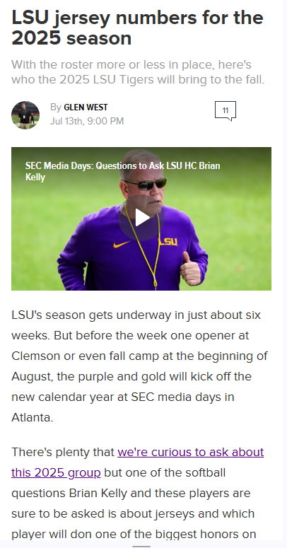 Who Gets LSU’s Coveted No. 18 Jersey?