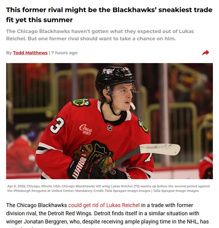 Could Berggren-for-Reichel Spark Both Teams?