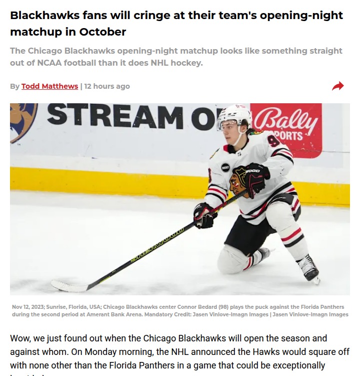 Can the Hawks Shock the Panthers on Opening Night?